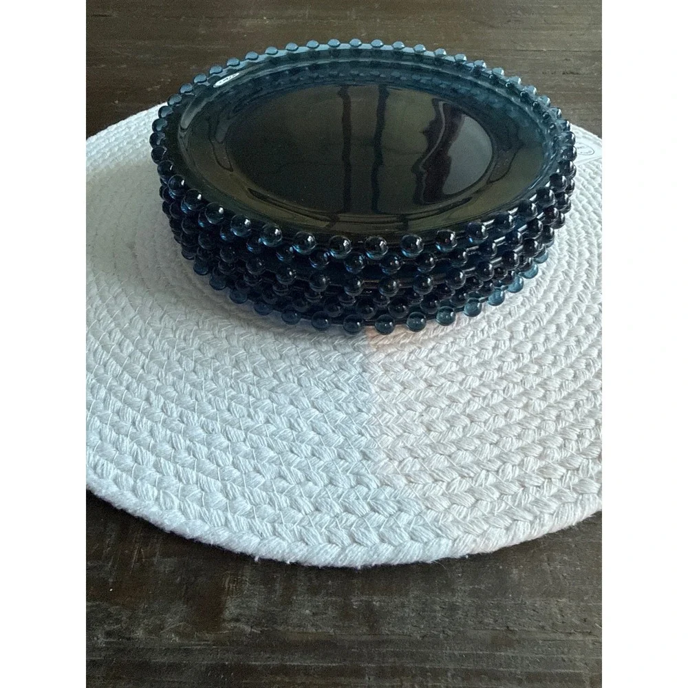 Candlewick Salad Luncheon Plate Set of 6‎ MCM Teal Blue 8